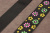 Репсовая лента с рисунком 25мм Цветочки Черный/желтый/розовый/зеленый