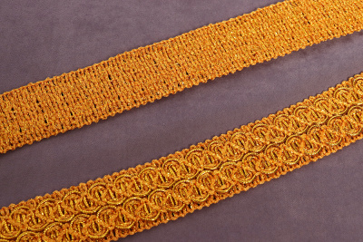 Тесьма 30мм плетеная Золото/оранжевый - изображение