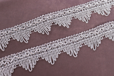 Тесьма 40мм плетеная Серебро - изображение