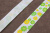 Репсовая лента с рисунком 15мм Цветы Белый/зеленый/желтый